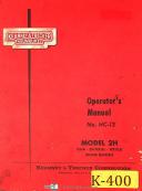 Kearney & Trecker 2H, Milling Machine, Pub. HC-13 Operator's Manual